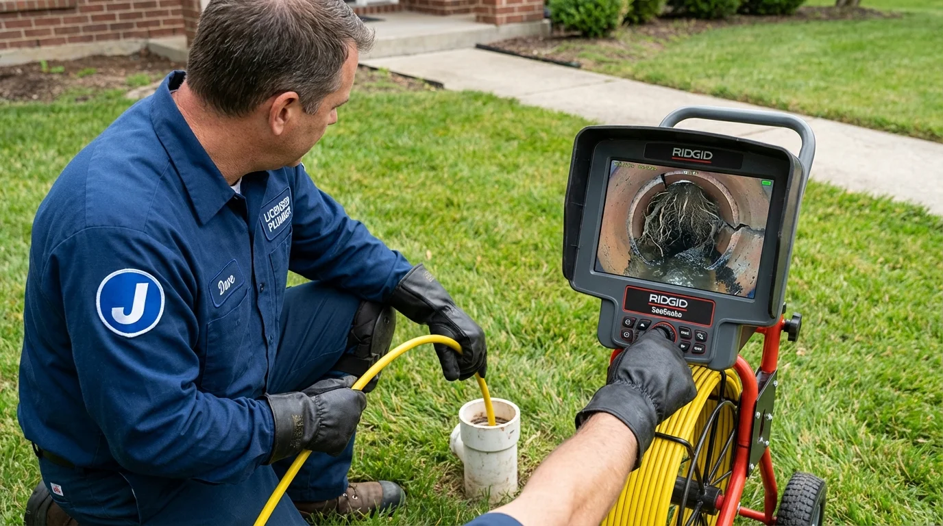 Sewer camera inspection being performed by Johns Plumbing LLC in Universal City